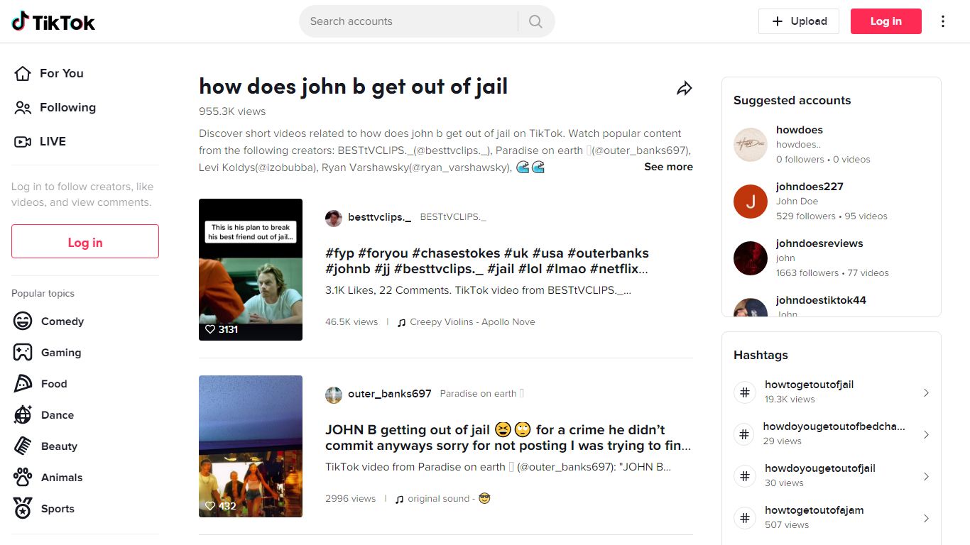 Discover how does john b get out of jail 's popular videos | TikTok